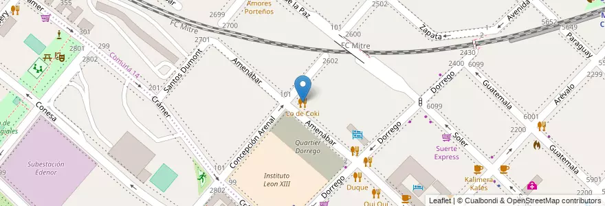 Mapa de ubicacion de Lo de Coki, Palermo en Argentinië, Ciudad Autónoma De Buenos Aires, Buenos Aires.