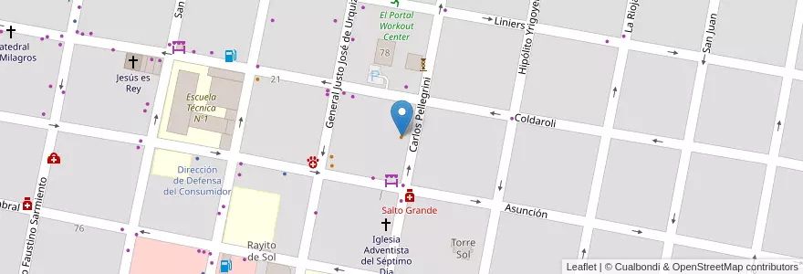 Mapa de ubicacion de Lo de Francolini en 아르헨티나, 엔트레리오스주, Departamento Concordia, Distrito Suburbios, Concordia, Concordia.