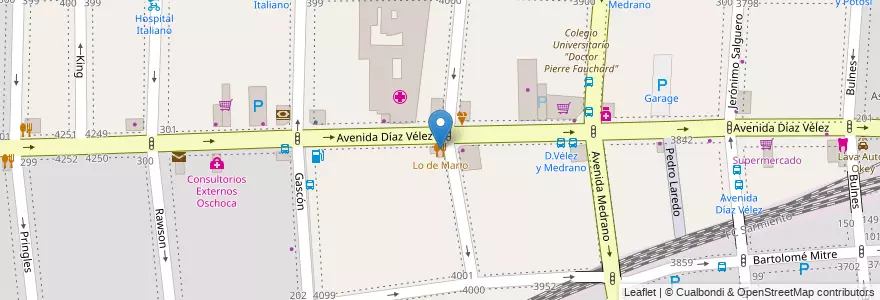 Mapa de ubicacion de Lo de Mario, Almagro en 阿根廷, Ciudad Autónoma De Buenos Aires, Comuna 5, 布宜诺斯艾利斯.