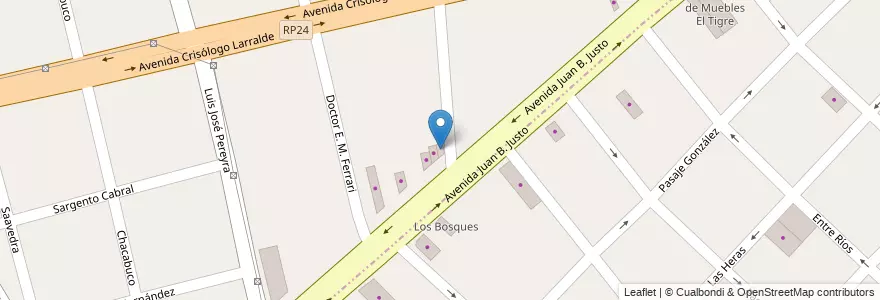 Mapa de ubicacion de Lo de mi Abuela en アルゼンチン, ブエノスアイレス州, Partido De San Fernando, San Fernando.
