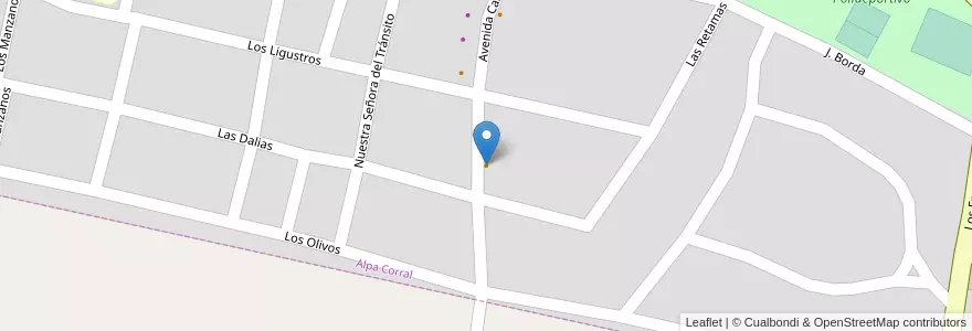 Mapa de ubicacion de Lo de Miguel en Argentine, Córdoba, Departamento Río Cuarto, Pedanía San Bartolomé, Municipio De Alpa Corral, Alpa Corral.