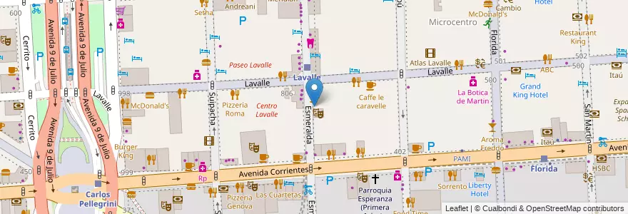 Mapa de ubicacion de Lo de Ricky, San Nicolas en 阿根廷, Ciudad Autónoma De Buenos Aires, Comuna 1, 布宜诺斯艾利斯.
