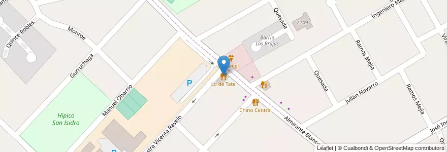 Mapa de ubicacion de Lo de Tate en Argentinië, Buenos Aires, Partido De San Isidro, Boulogne Sur Mer.