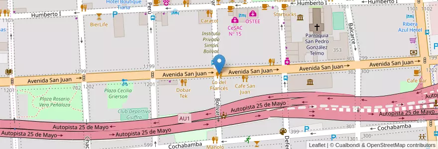 Mapa de ubicacion de Lo del Frances en Argentina, Autonomous City Of Buenos Aires, Comuna 1, Autonomous City Of Buenos Aires.