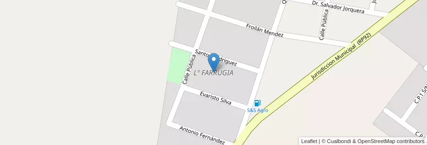 Mapa de ubicacion de Lº FARRUGIA en Argentine, Chili, Mendoza, Departamento Tunuyán, Distrito Colonia Las Rosas.