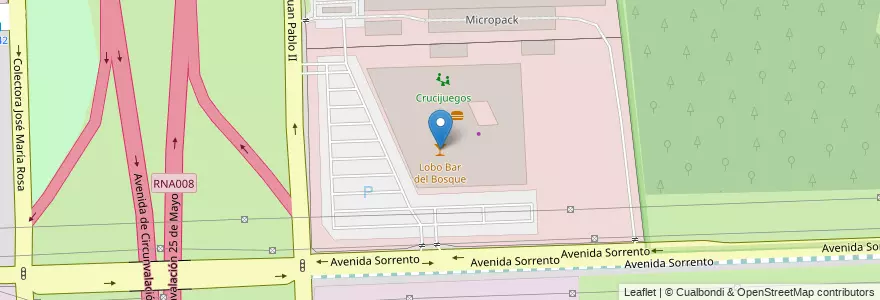 Mapa de ubicacion de Lobo Bar del Bosque en Argentina, Santa Fe, Departamento Rosario, Municipio De Rosario, Rosario.
