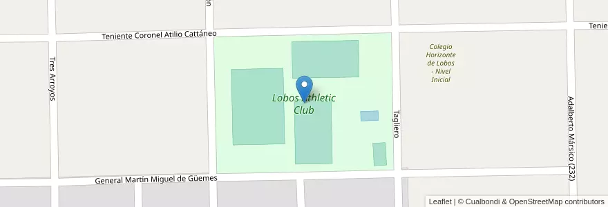 Mapa de ubicacion de Lobos Athletic Club en アルゼンチン, ブエノスアイレス州, Partido De Lobos, Empalme Lobos.