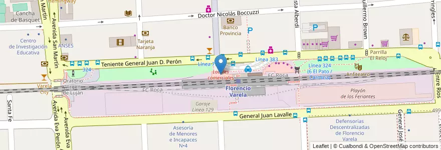 Mapa de ubicacion de Locales comerciales en Argentinien, Provinz Buenos Aires, Partido De Florencio Varela, Florencio Varela.