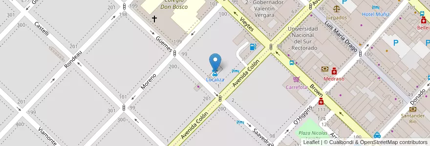 Mapa de ubicacion de Localiza en Argentina, Buenos Aires, Partido De Bahía Blanca, Bahía Blanca.