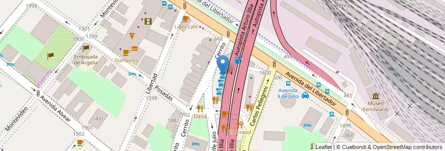 Mapa de ubicacion de Localiza, Retiro en 阿根廷, Ciudad Autónoma De Buenos Aires, Comuna 1, 布宜诺斯艾利斯.
