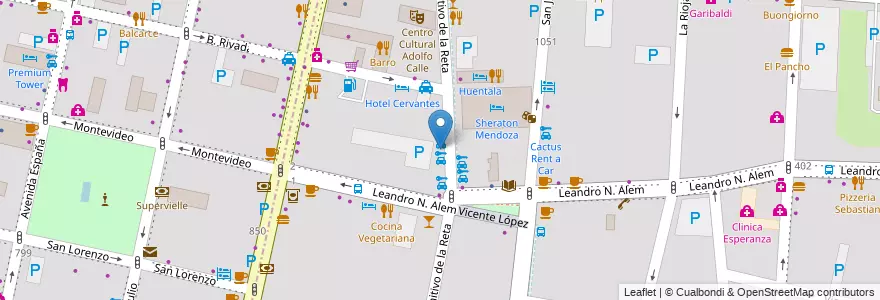 Mapa de ubicacion de Localiza en Argentina, Chile, Mendoza, Departamento Capital, Ciudad De Mendoza, Sección 3ª Parque O'Higgins.