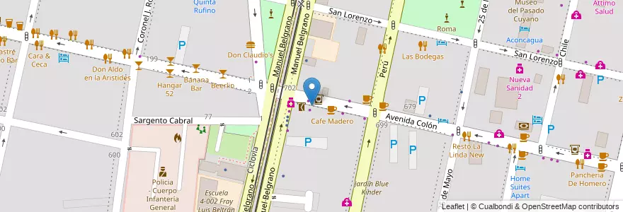 Mapa de ubicacion de Locutorio en Arjantin, Şili, Mendoza, Departamento Capital, Sección 2ª Barrio Cívico, Ciudad De Mendoza.