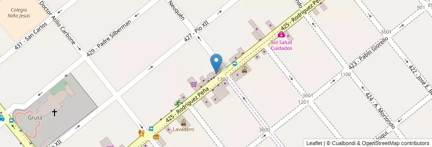 Mapa de ubicacion de Locutorio Libreria en Argentine, Province De Buenos Aires, Partido De Tres De Febrero.