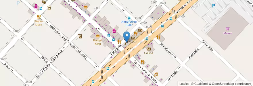 Mapa de ubicacion de locutorio rapipago en Argentinië, Buenos Aires, Partido De La Matanza, San Justo.