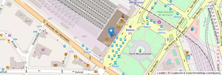 Mapa de ubicacion de Locutorio, Retiro en Argentinië, Ciudad Autónoma De Buenos Aires, Comuna 1, Buenos Aires.