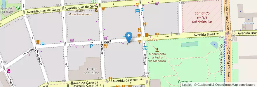 Mapa de ubicacion de Locutorio, San Telmo en Аргентина, Буэнос-Айрес, Comuna 4, Comuna 1, Буэнос-Айрес.