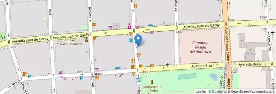 Mapa de ubicacion de Locutorio, San Telmo en الأرجنتين, Ciudad Autónoma De Buenos Aires, Comuna 4, Comuna 1, Buenos Aires.