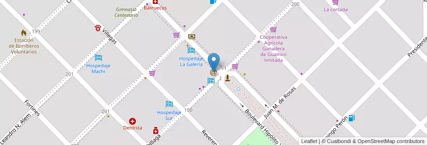 Mapa de ubicacion de Locutorio Tecop en Argentinië, Buenos Aires, Partido De Guaminí, Guaminí.
