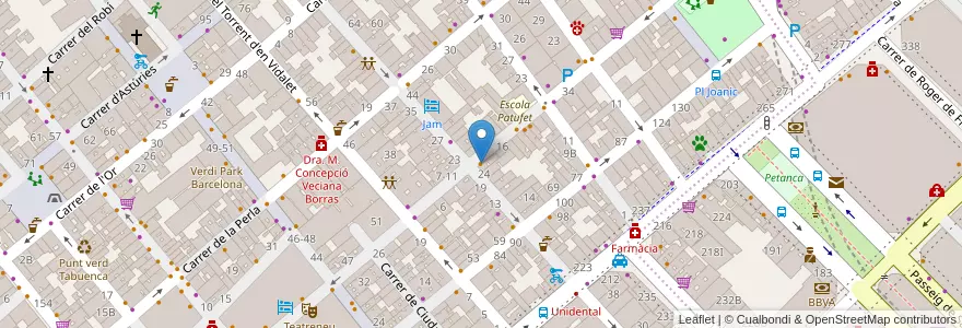 Mapa de ubicacion de L'Oficina II en スペイン, カタルーニャ州, Barcelona, バルサルネス, Barcelona.