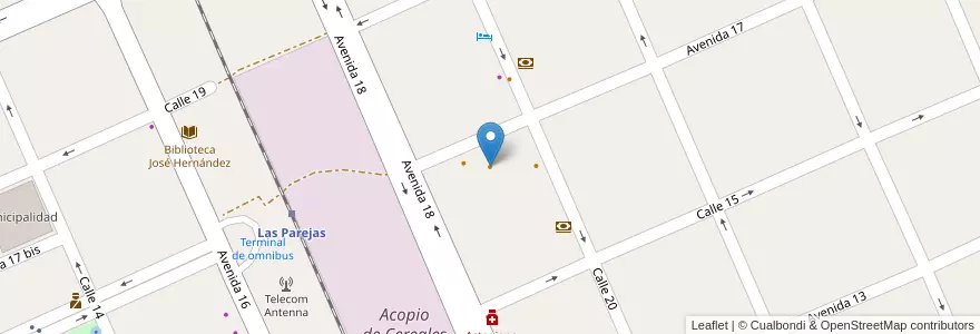 Mapa de ubicacion de Lola en 阿根廷, Santa Fe, Departamento Belgrano, Municipio De Las Parejas, Las Parejas.