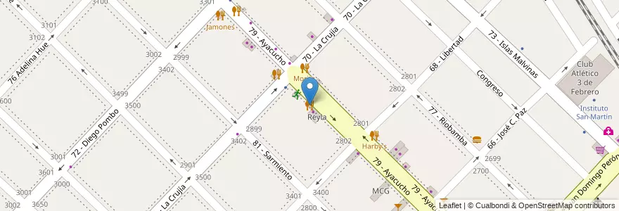 Mapa de ubicacion de Lola's & Pepe's en Argentinië, Buenos Aires, Partido De General San Martín, San Andrés.