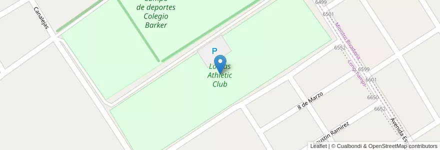Mapa de ubicacion de Lomas Athletic Club en Arjantin, Buenos Aires, Partido De Almirante Brown, Longchamps.