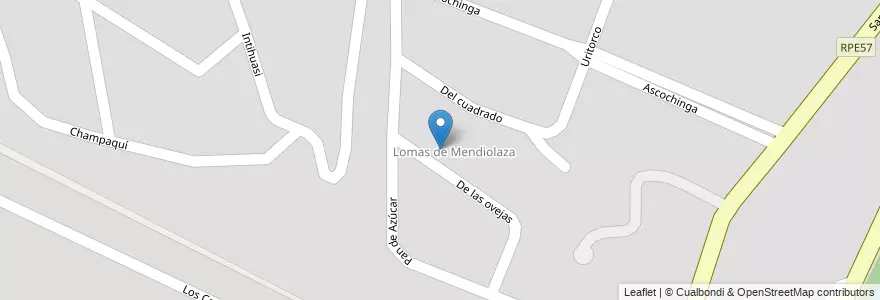Mapa de ubicacion de Lomas de Mendiolaza en アルゼンチン, コルドバ州, Departamento Colón, Pedanía Calera Norte, Municipio De Mendiolaza.