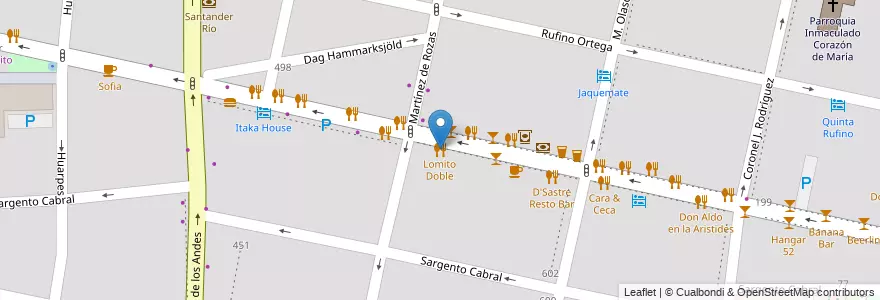 Mapa de ubicacion de Lomito Doble en アルゼンチン, チリ, メンドーサ州, Departamento Capital, Ciudad De Mendoza, Sección 5ª Residencial Sur.