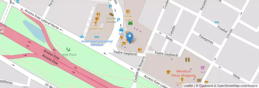 Mapa de ubicacion de Lomito's en Arjantin, Şili, Mendoza, Departamento Guaymallén, Distrito Villa Nueva.