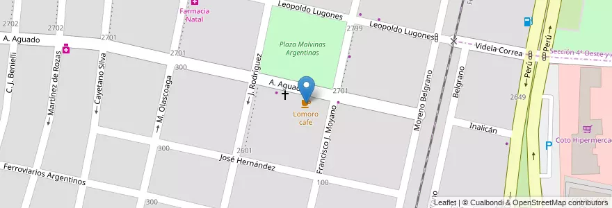 Mapa de ubicacion de Lomoro cafe en Argentina, Cile, Mendoza, Departamento Capital, Ciudad De Mendoza.