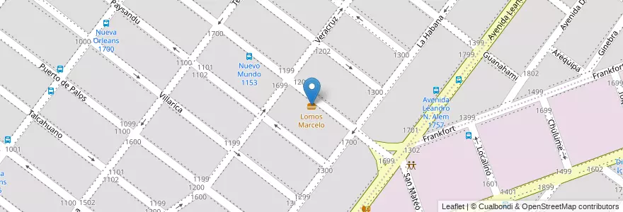Mapa de ubicacion de Lomos Marcelo en アルゼンチン, コルドバ州, Departamento Capital, Pedanía Capital, Córdoba, Municipio De Córdoba.