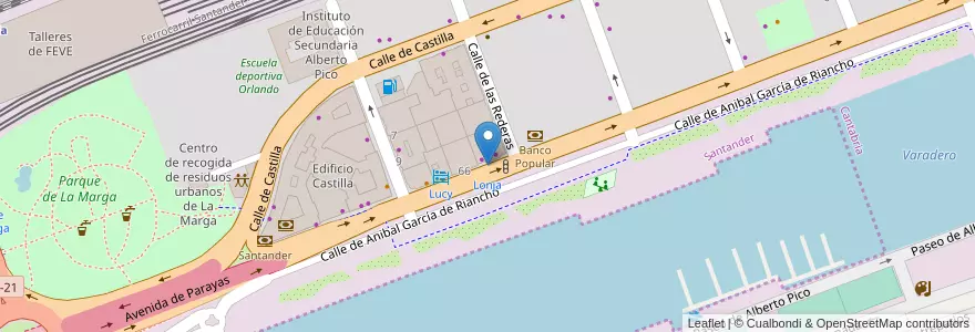 Mapa de ubicacion de Lonja en Испания, Кантабрия, Кантабрия, Santander, Santander.