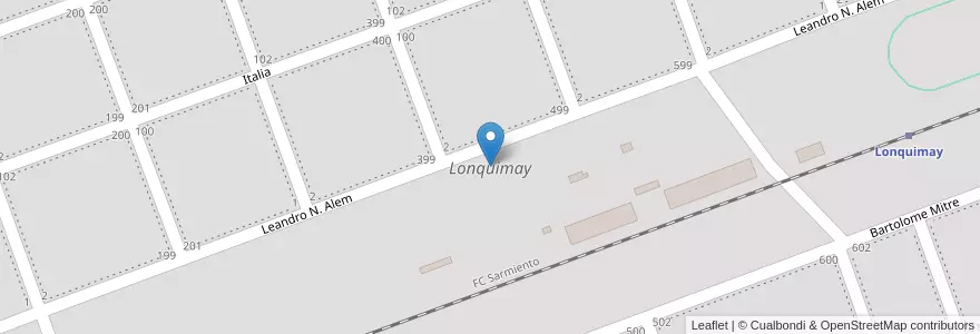 Mapa de ubicacion de Lonquimay en アルゼンチン, ラ・パンパ州, Departamento Catriló, Municipio De Lonquimay, Lonquimay.