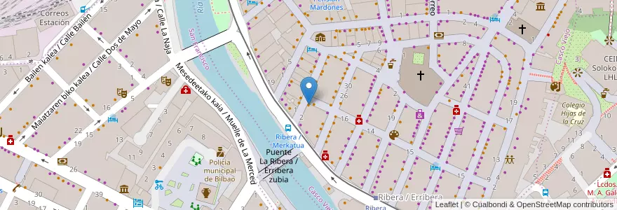 Mapa de ubicacion de Lontz en İspanya, Bask Bölgesi, Bizkaia, Bilboaldea, Bilbao.
