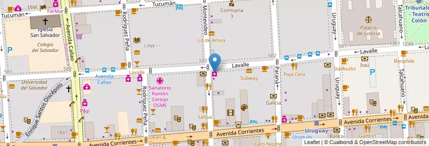 Mapa de ubicacion de Look Farmacity, San Nicolas en Argentinië, Ciudad Autónoma De Buenos Aires, Comuna 1, Buenos Aires.