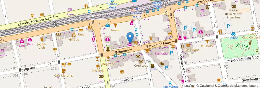 Mapa de ubicacion de Look Farmacity en Arjantin, Buenos Aires, Partido De La Matanza, Ramos Mejía.