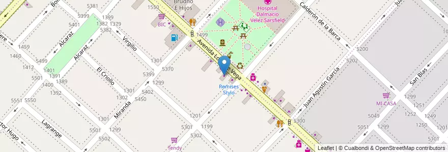Mapa de ubicacion de Lope de Vega, Villa Luro en الأرجنتين, Ciudad Autónoma De Buenos Aires, Buenos Aires, Comuna 10.