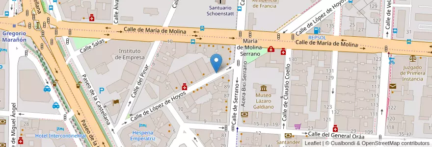 Mapa de ubicacion de LOPEZ DE HOYOS, CALLE, DE,15 en Испания, Мадрид, Мадрид, Área Metropolitana De Madrid Y Corredor Del Henares, Мадрид.