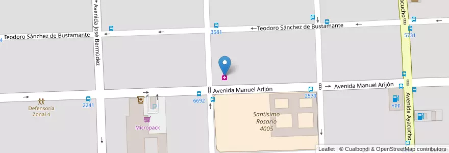Mapa de ubicacion de Lopez Temporelli en الأرجنتين, سانتا في, Departamento Rosario, Municipio De Rosario, روساريو.