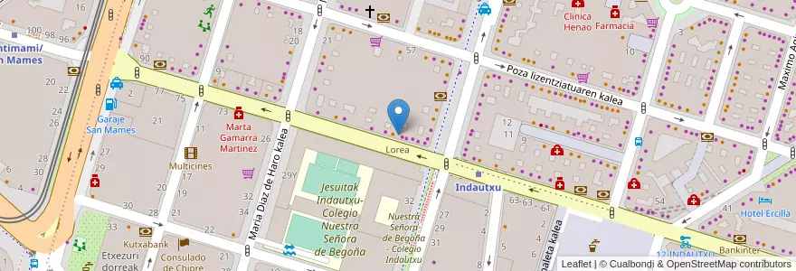 Mapa de ubicacion de Lorea en 西班牙, 巴斯克, 比斯开, Bilboaldea, 毕尔巴鄂.