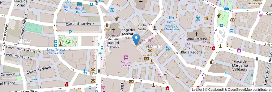 Mapa de ubicacion de L'Orxateria en İspanya, Comunitat Valenciana, València / Valencia, Comarca De València, València.