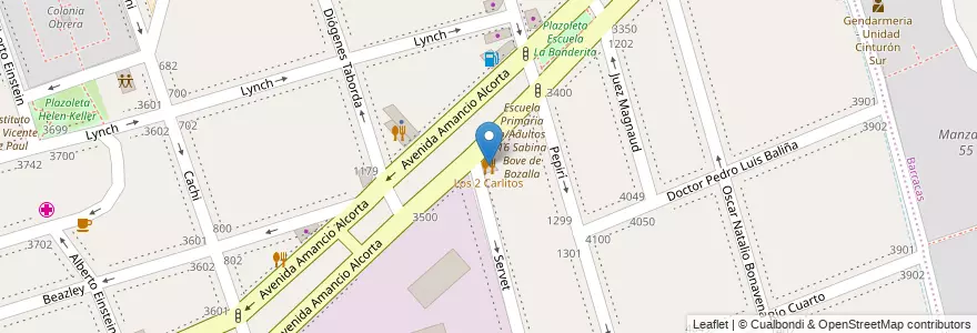 Mapa de ubicacion de Los 2 Carlitos, Nueva Pompeya en 阿根廷, Ciudad Autónoma De Buenos Aires, Comuna 4, 布宜诺斯艾利斯.