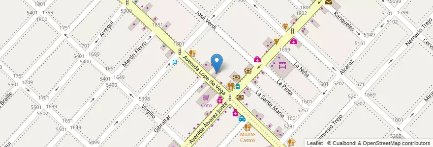 Mapa de ubicacion de Los 2 Fiambreros, Monte Castro en 阿根廷, Ciudad Autónoma De Buenos Aires, 布宜诺斯艾利斯, Comuna 10.