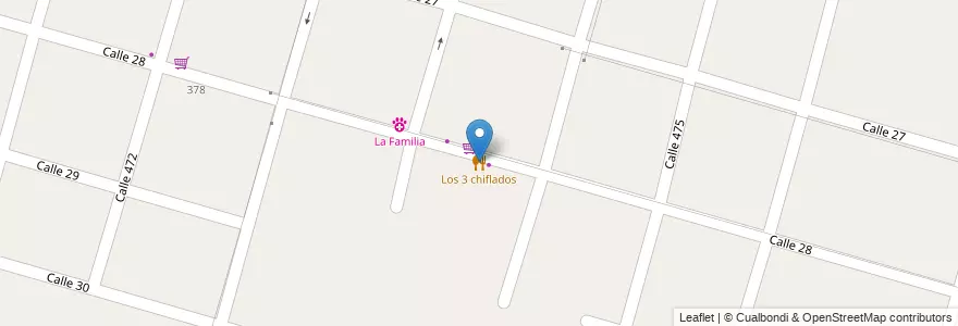 Mapa de ubicacion de Los 3 chiflados, City Bell en Argentinië, Buenos Aires, Partido De La Plata, City Bell.