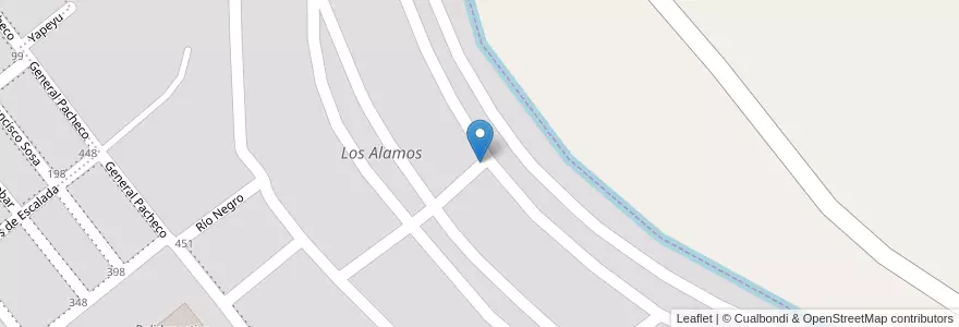 Mapa de ubicacion de Los Alamos en Argentinien, Chile, Provinz Río Negro, Municipio De Cinco Saltos, Departamento General Roca.