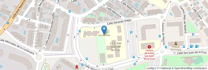 Mapa de ubicacion de Los Álamos en Spanien, Autonome Gemeinschaft Madrid, Autonome Gemeinschaft Madrid, Área Metropolitana De Madrid Y Corredor Del Henares, Pozuelo De Alarcón.