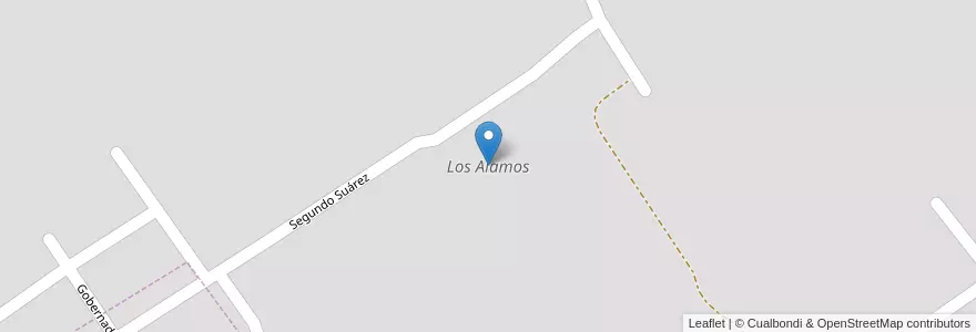 Mapa de ubicacion de Los Alamos en Argentine, Santiago Del Estero, Departamento Banda.