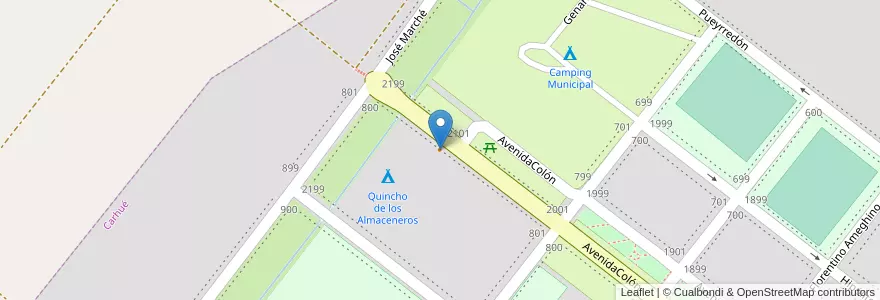 Mapa de ubicacion de Los Almaceneros en Arjantin, Buenos Aires, Partido De Adolfo Alsina.
