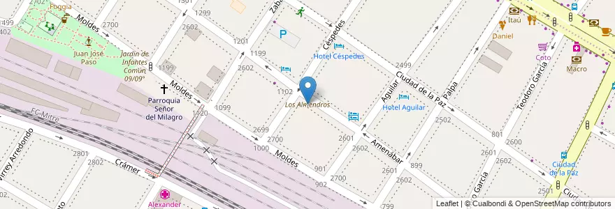 Mapa de ubicacion de Los Almendros, Colegiales en Arjantin, Ciudad Autónoma De Buenos Aires, Buenos Aires, Comuna 13.