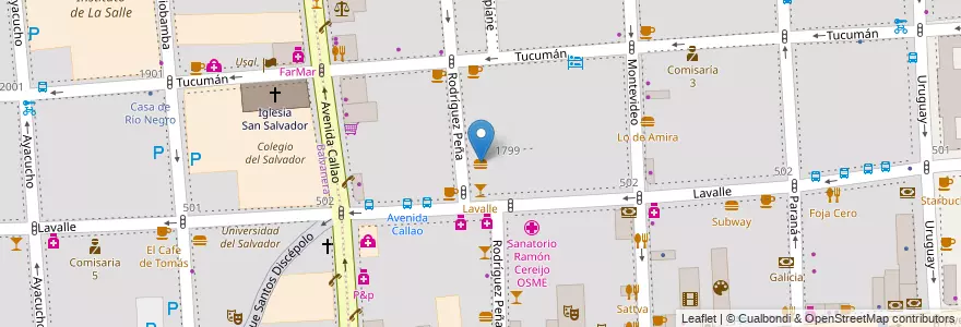 Mapa de ubicacion de Los Amigos de Carlitos, San Nicolas en 阿根廷, Ciudad Autónoma De Buenos Aires, 布宜诺斯艾利斯.